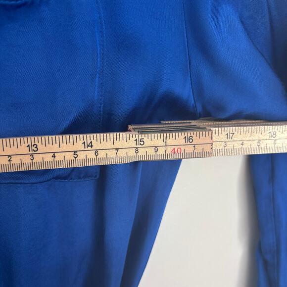 Zara Satin Effect Wrap Dress Cobalt Blue XS Deep Winter Color - Picture 8 of 10